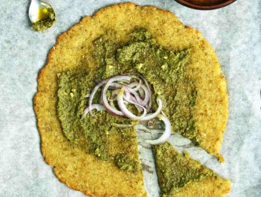 AIP Cauliflower Pizza Recipe with Pesto