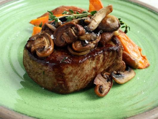 AIP Steak with Mushrooms, Thyme, and Sweet Potatoes