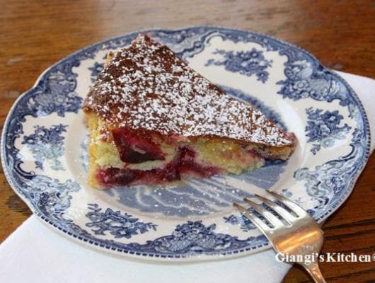 Almond Plum Cake with Creme Fraiche