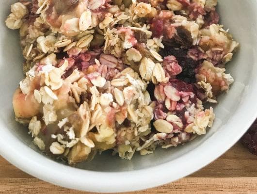 Apple Blackberry Crumble with Apple Sauce and Walnuts