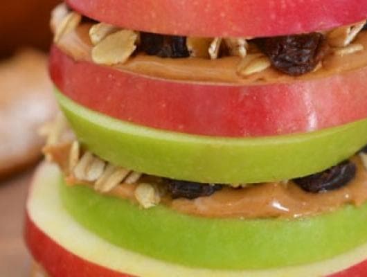 Apple Sandwiches with Granola and Peanut Butter