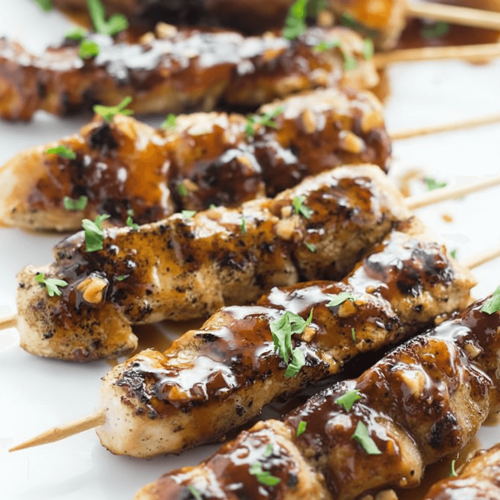 Apricot and Ginger Glazed Chicken Skewers
