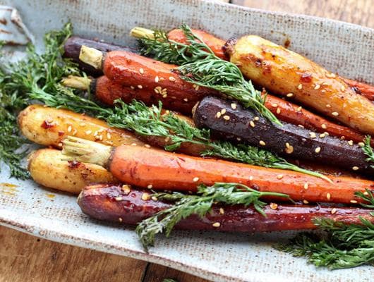 Asian-Spiced Roasted Rainbow Carrots