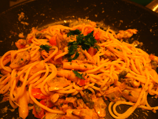 Asparagus Clam Spaghetti