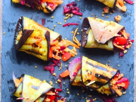 Aubergine Veggie Rolls