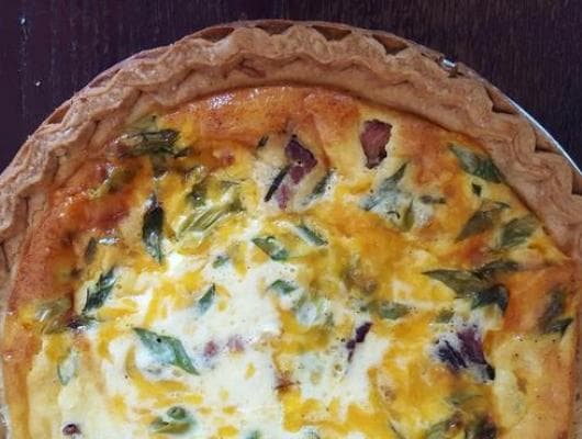 Bacon Cheddar Quiche with Green Onions