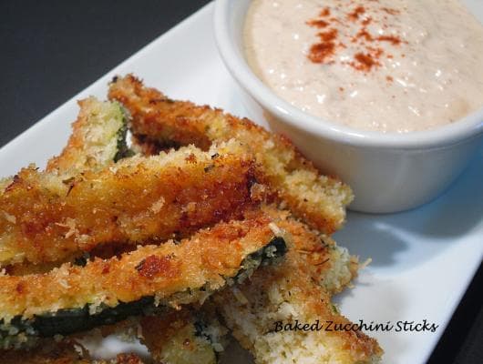 Baked Zucchini Sticks and Sweet Onion Dip