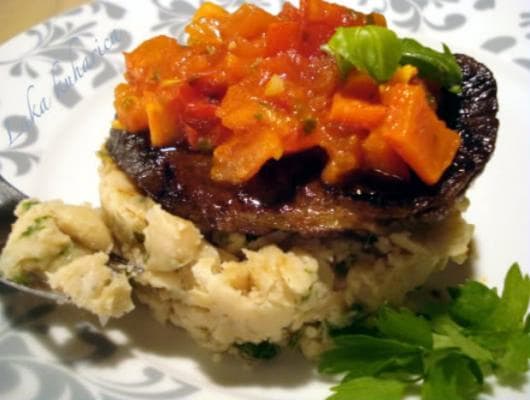 Balsamic Steak With White Bean Mash and Salsa