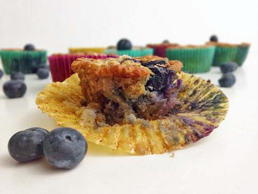 Banana Blueberry Oatmeal Muffins