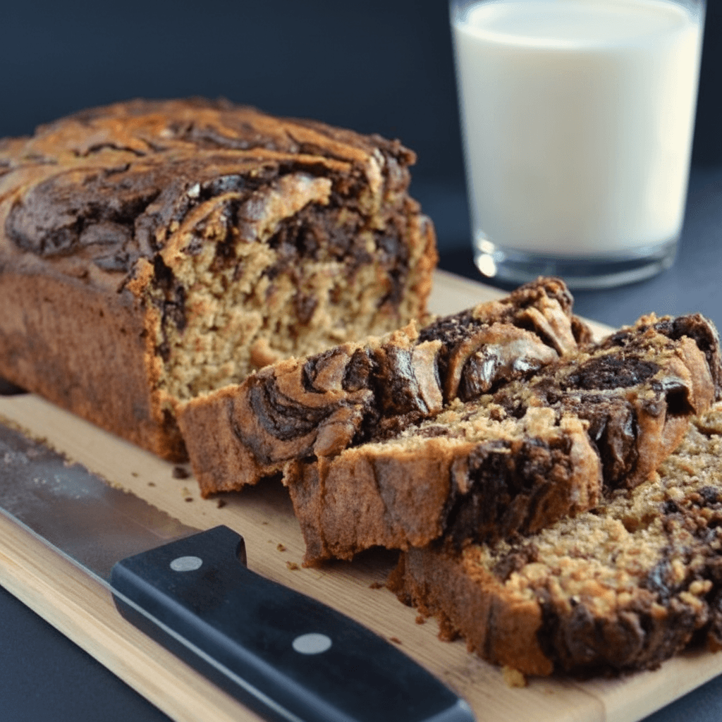 Banana Bread with Chocolate Swirl