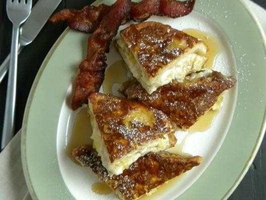 Banana & Cream Cheese Stuffed French Toast