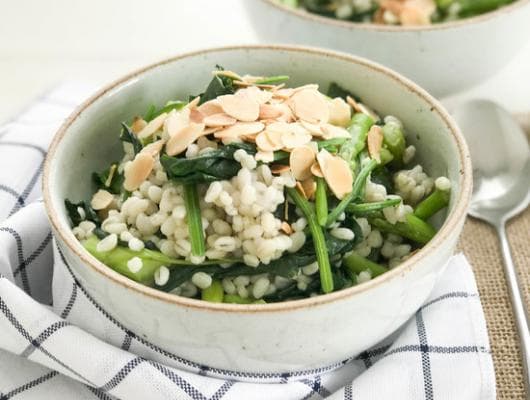 Barley with Green Asparagus and SpinachBarley with Green Asparagus and Spinach