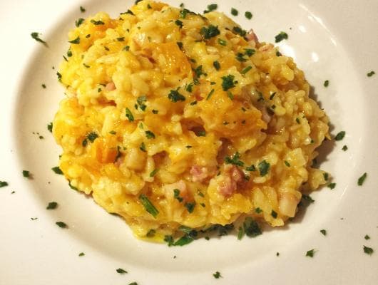 Butternut squash and pancetta risotto (Serves 3 to 4)