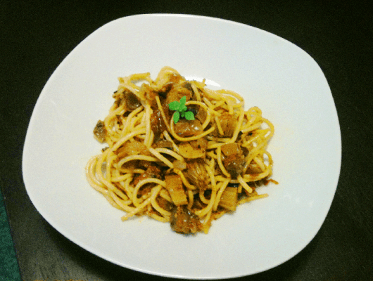 Caponata Style Celery Spaghetti Sauce
