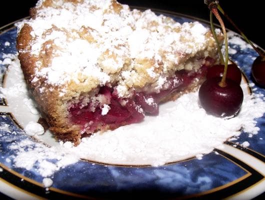 Easy shredded pie with cherries (or jam, or berries, anything)