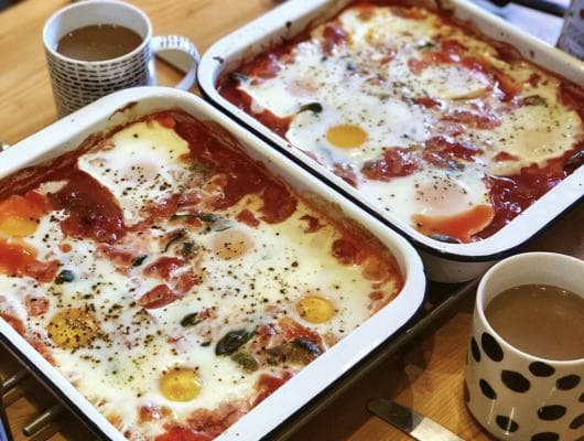 Baked Eggs in Spiced Tomatoes